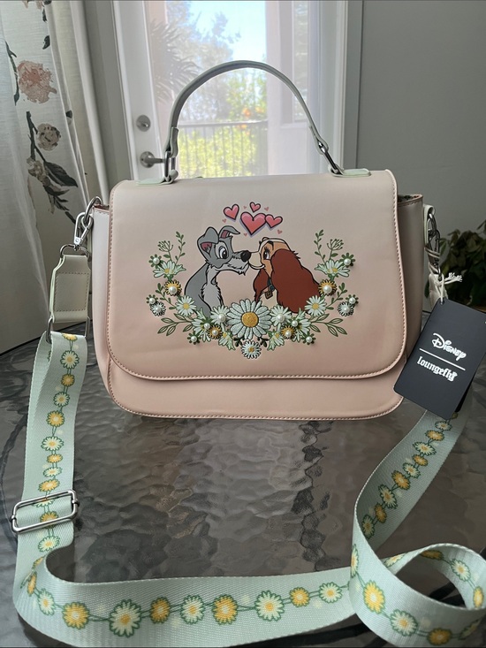 Loungefly Handbags - Loungefly Pink & Pearled Lady & Tramp Purse